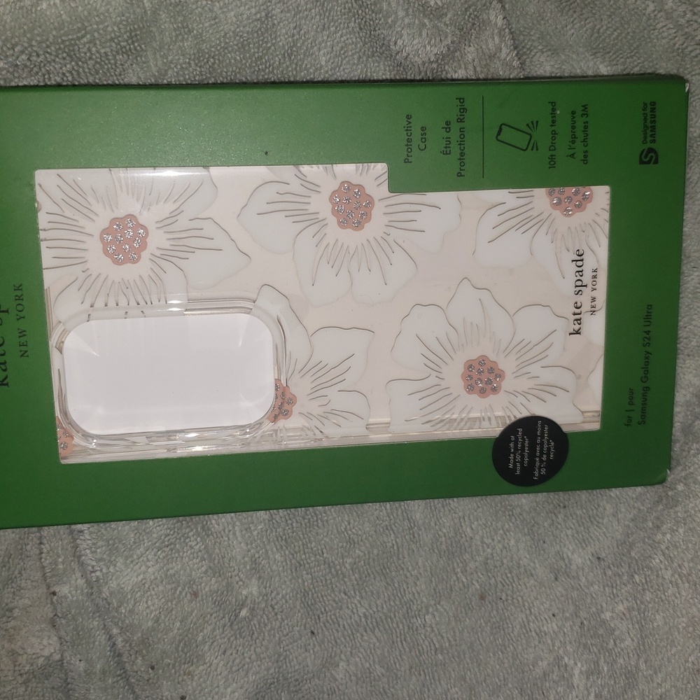 Kate Spade White Floral Protective Case for Samsung Galaxy S24 Ultra - Picture 2 of 3